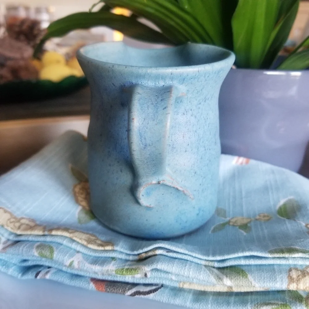 Blue stoneware Farmhouse Creamer Pitcher